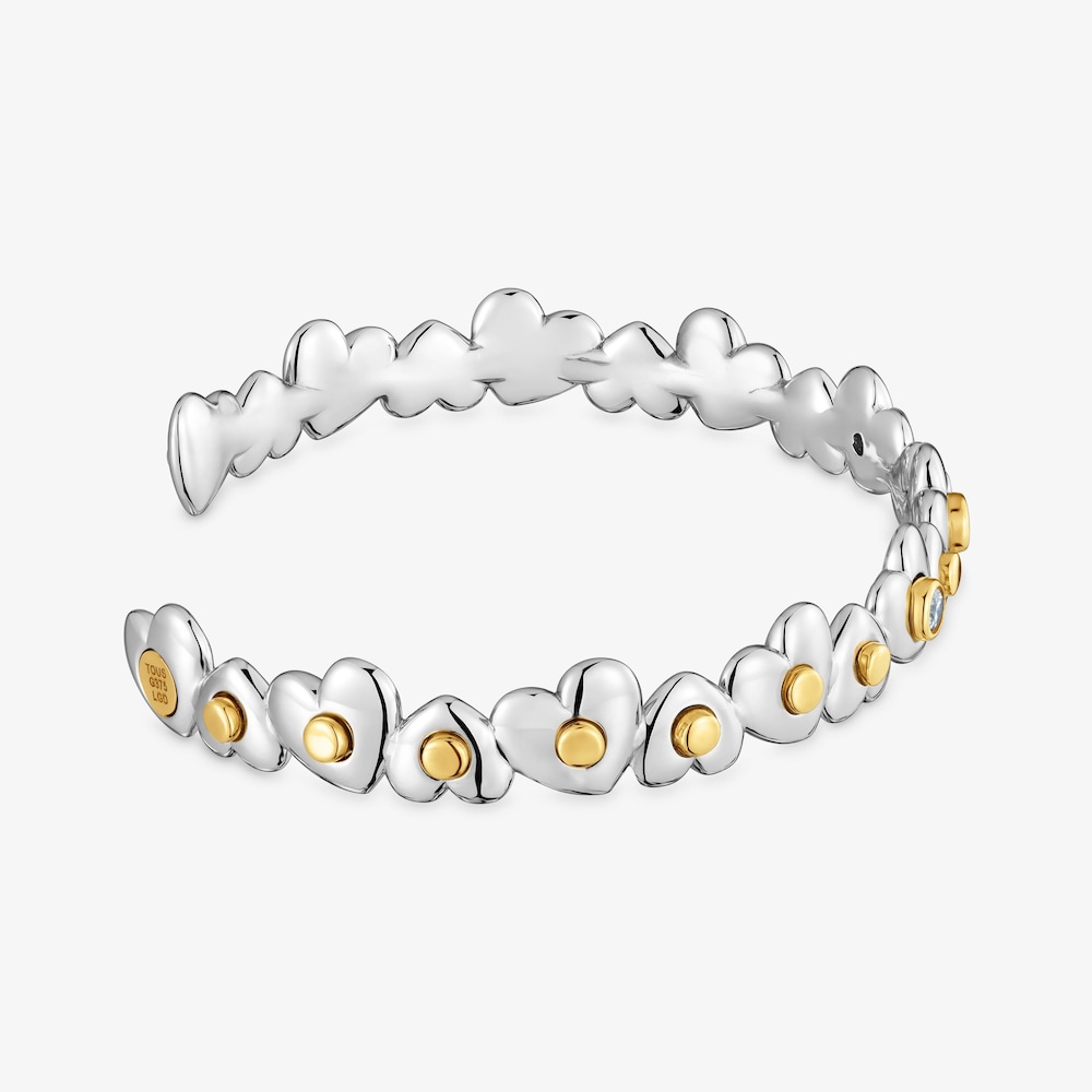 Bangle with 18kt gold vermeil and lab-grown diamonds TOUS Puffy LGD