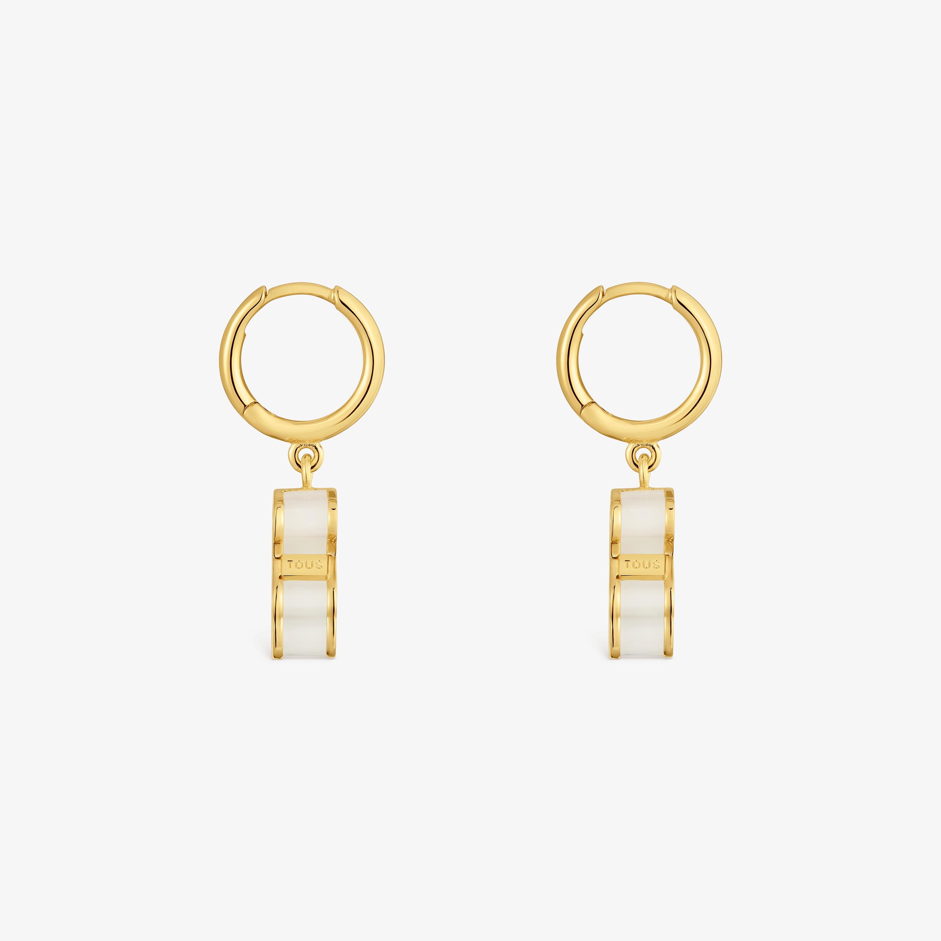 Hoop earrings with 18kt gold vermeil and clear acrylic glass TOUS Galaxy