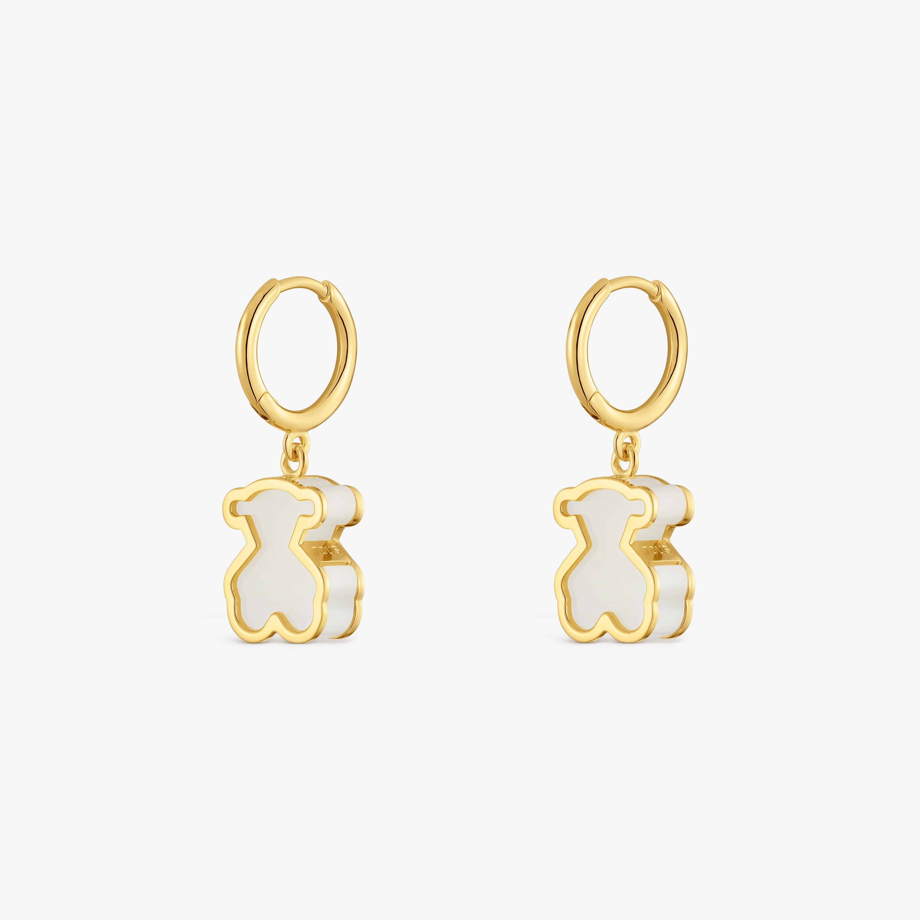 Hoop earrings with 18kt gold vermeil and clear acrylic glass TOUS Galaxy