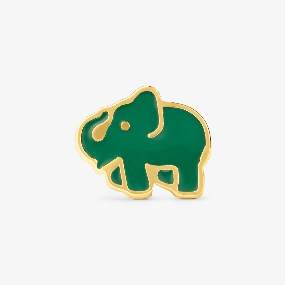 Charm elefante verde in argento placcato oro TOUS Universe 