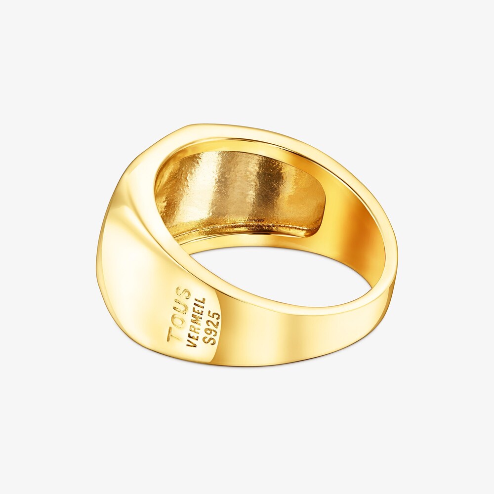 Anel carimbo TOUS Basics oval em Prata vermeil