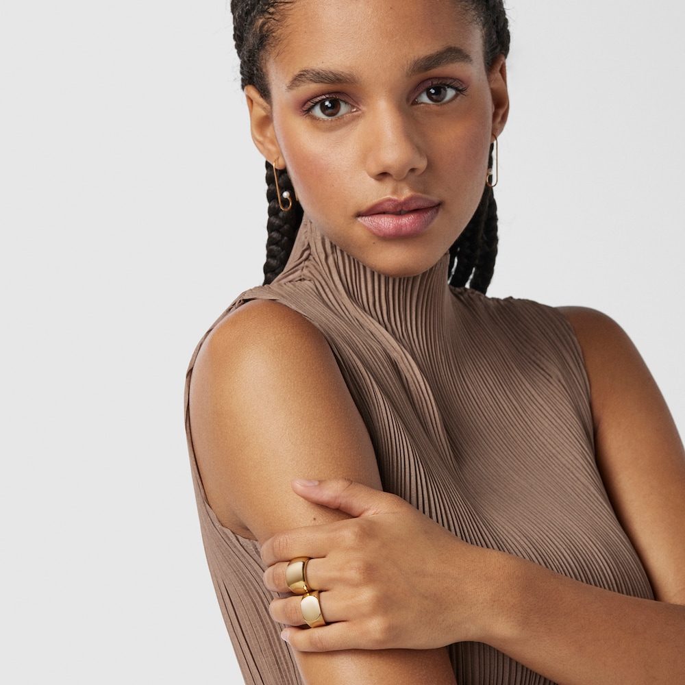 Anel carimbo TOUS Basics oval em Prata vermeil