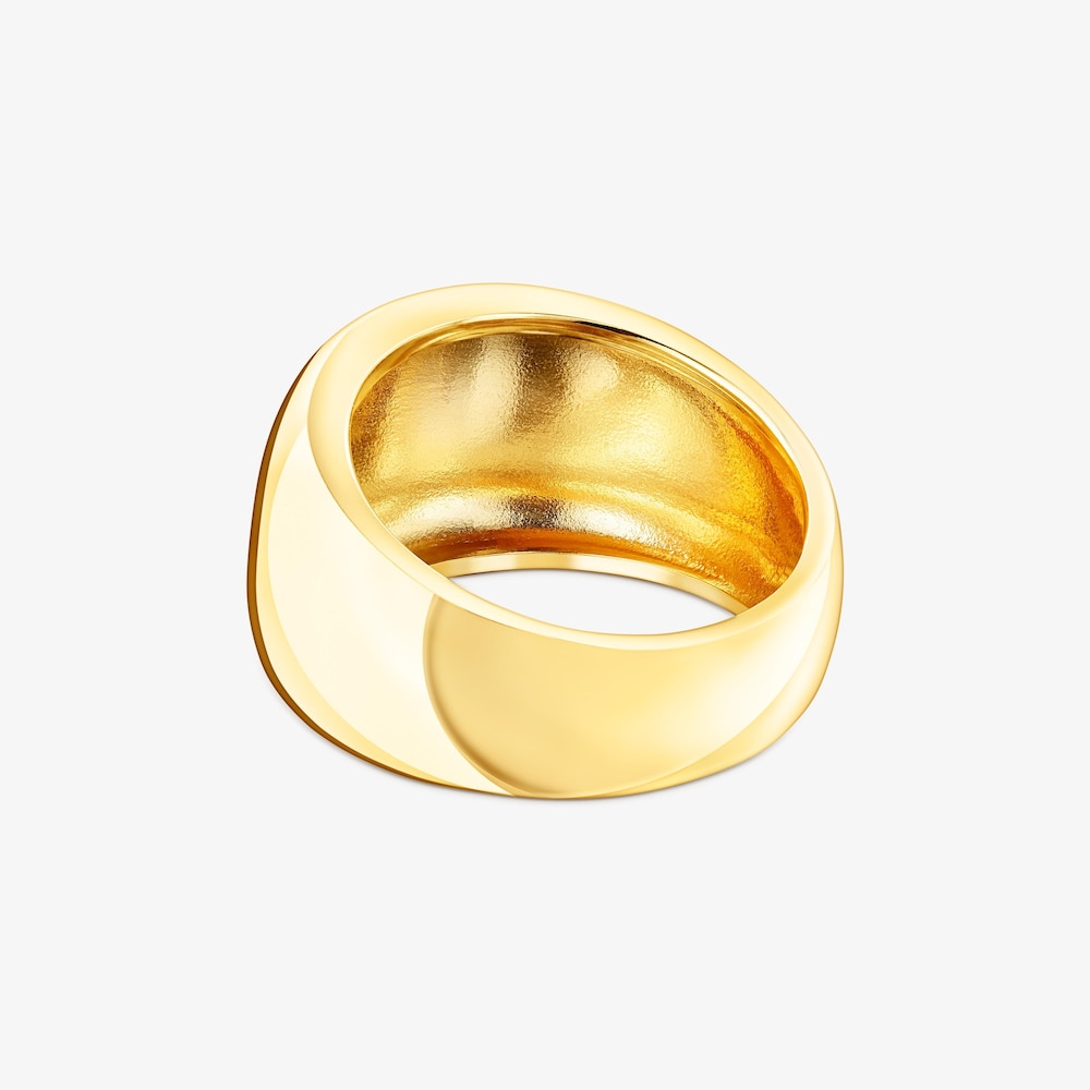Anillo abombado con ba&ntilde;o de oro 18 kt sobre plata TOUS Basics