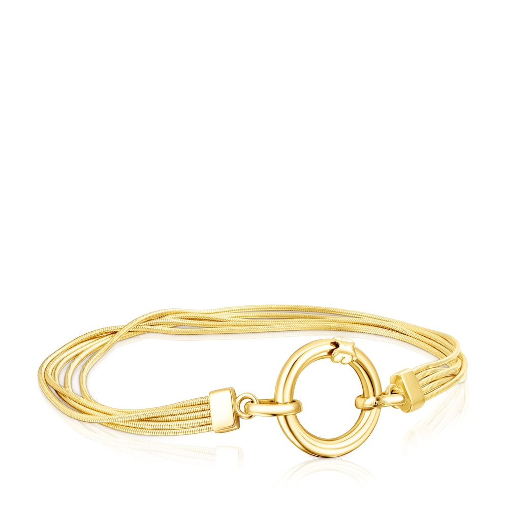 Pulsera con ba&ntilde;o de oro 18 kt sobre plata Hebi