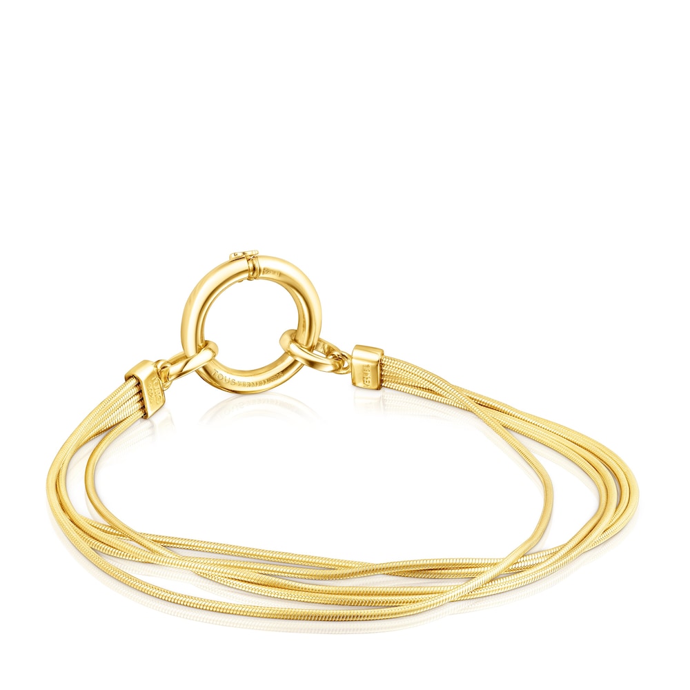Pulsera con ba&ntilde;o de oro 18 kt sobre plata Hebi