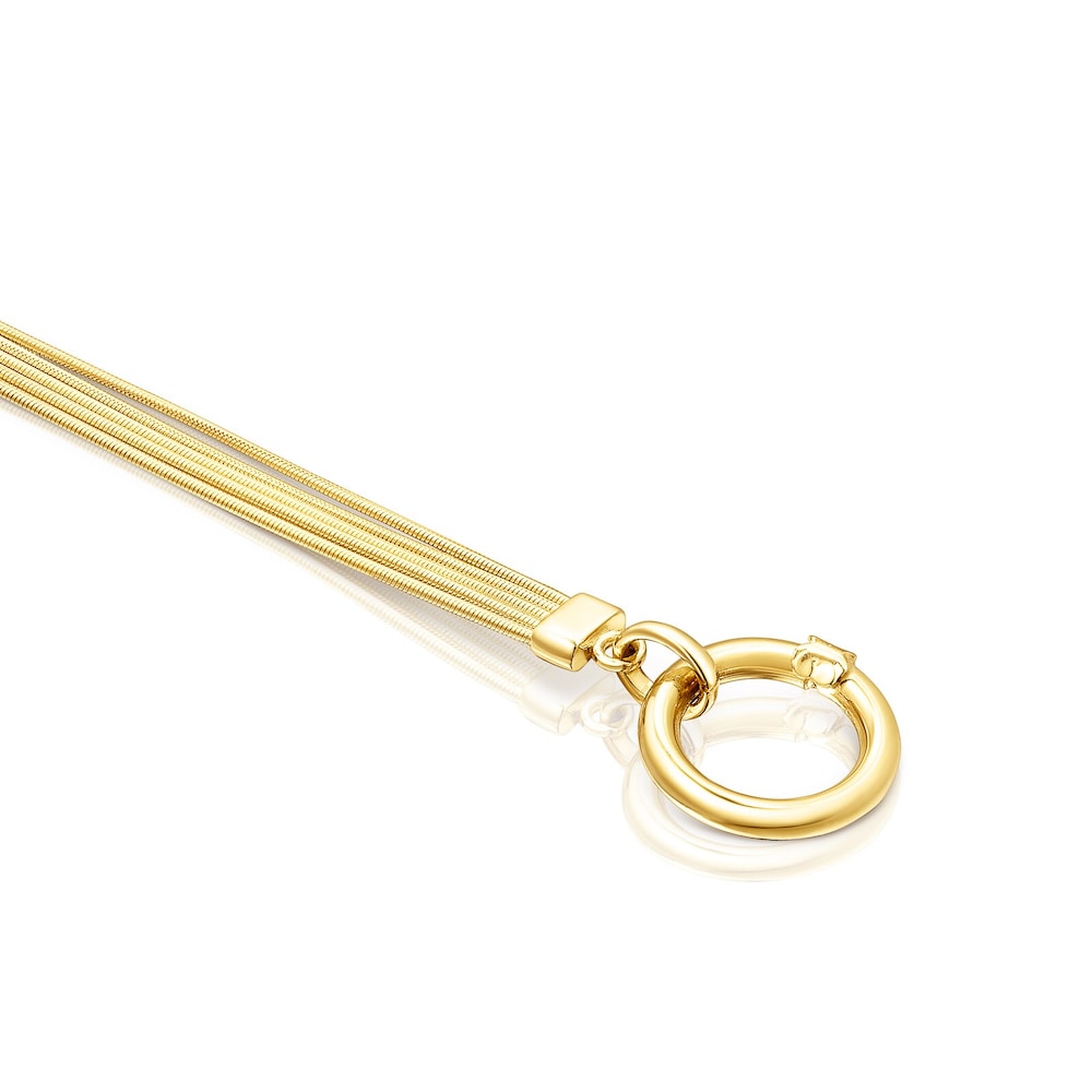 Pulsera con ba&ntilde;o de oro 18 kt sobre plata Hebi