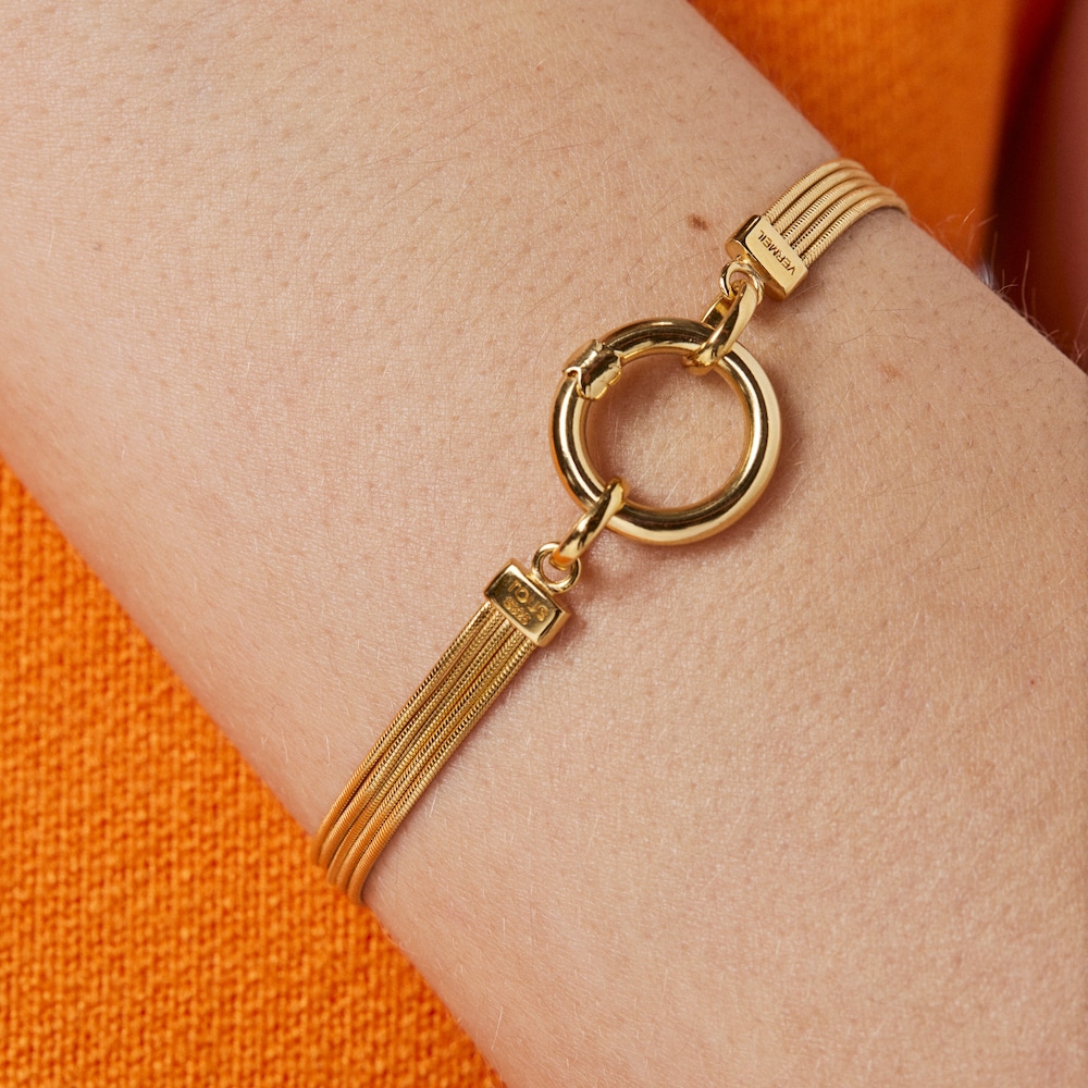 Pulsera con ba&ntilde;o de oro 18 kt sobre plata Hebi