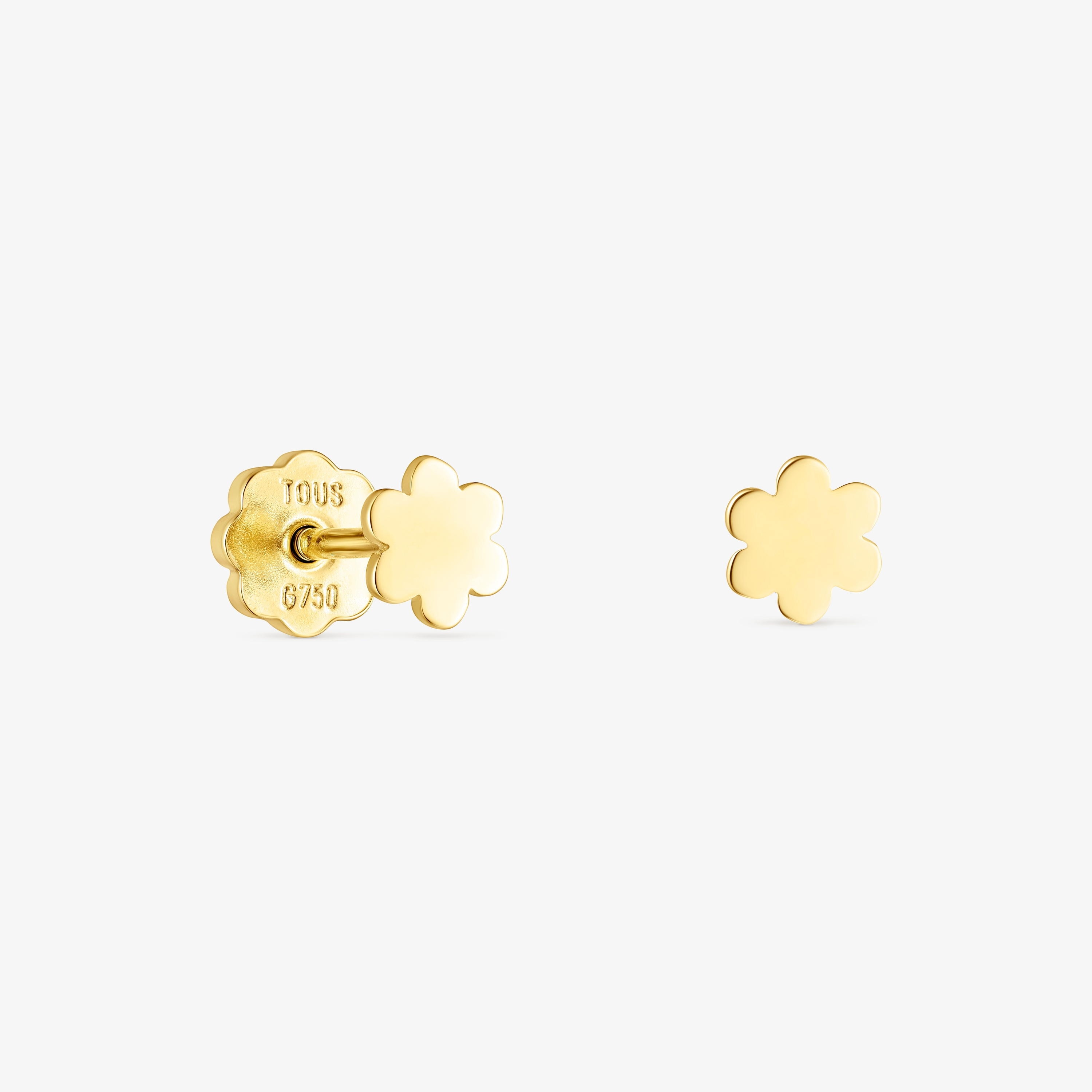 18K solid gold TOUS Basics earrings flower motif