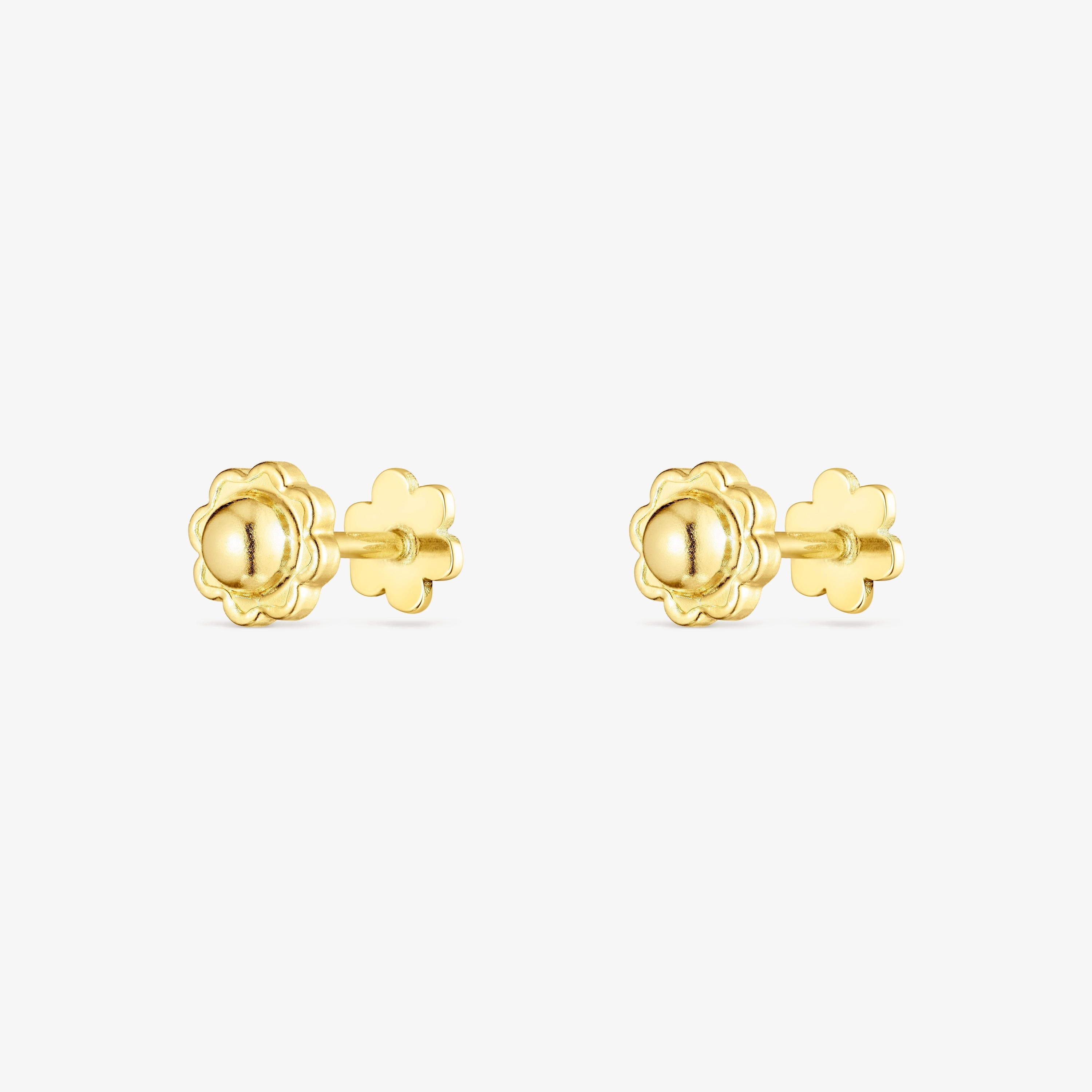 18K solid gold TOUS Basics earrings flower motif