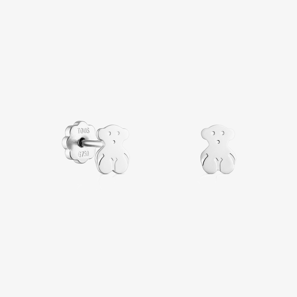 Pendientes mini de oro blanco Baby TOUS
