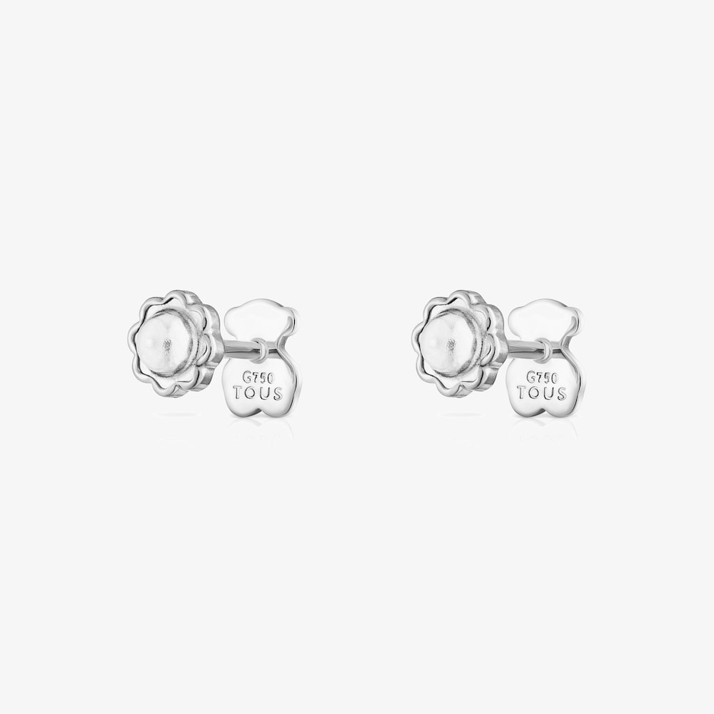 Pendientes mini de oro blanco Baby TOUS