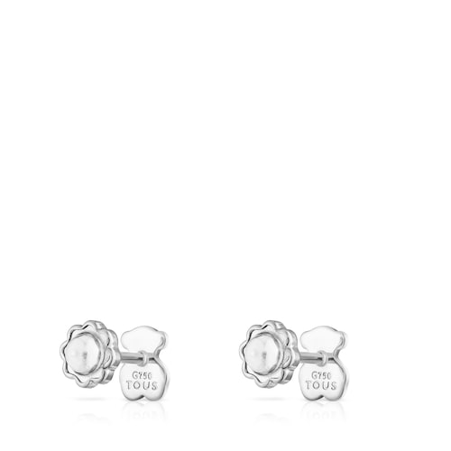 Pendientes mini de oro blanco Baby TOUS