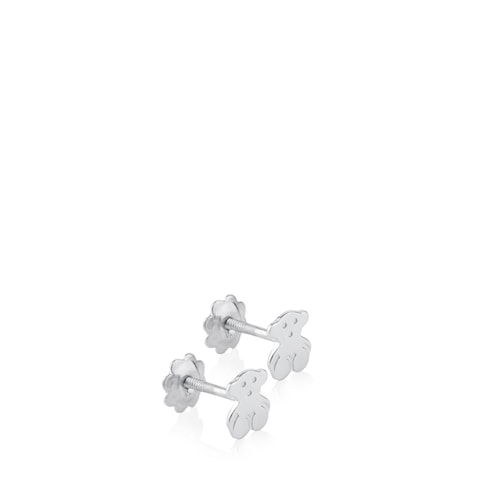 Pendientes mini de oro blanco Baby TOUS