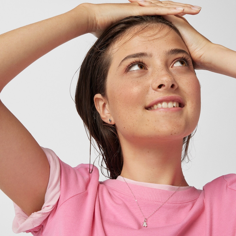 Pendientes mini de oro blanco Baby TOUS