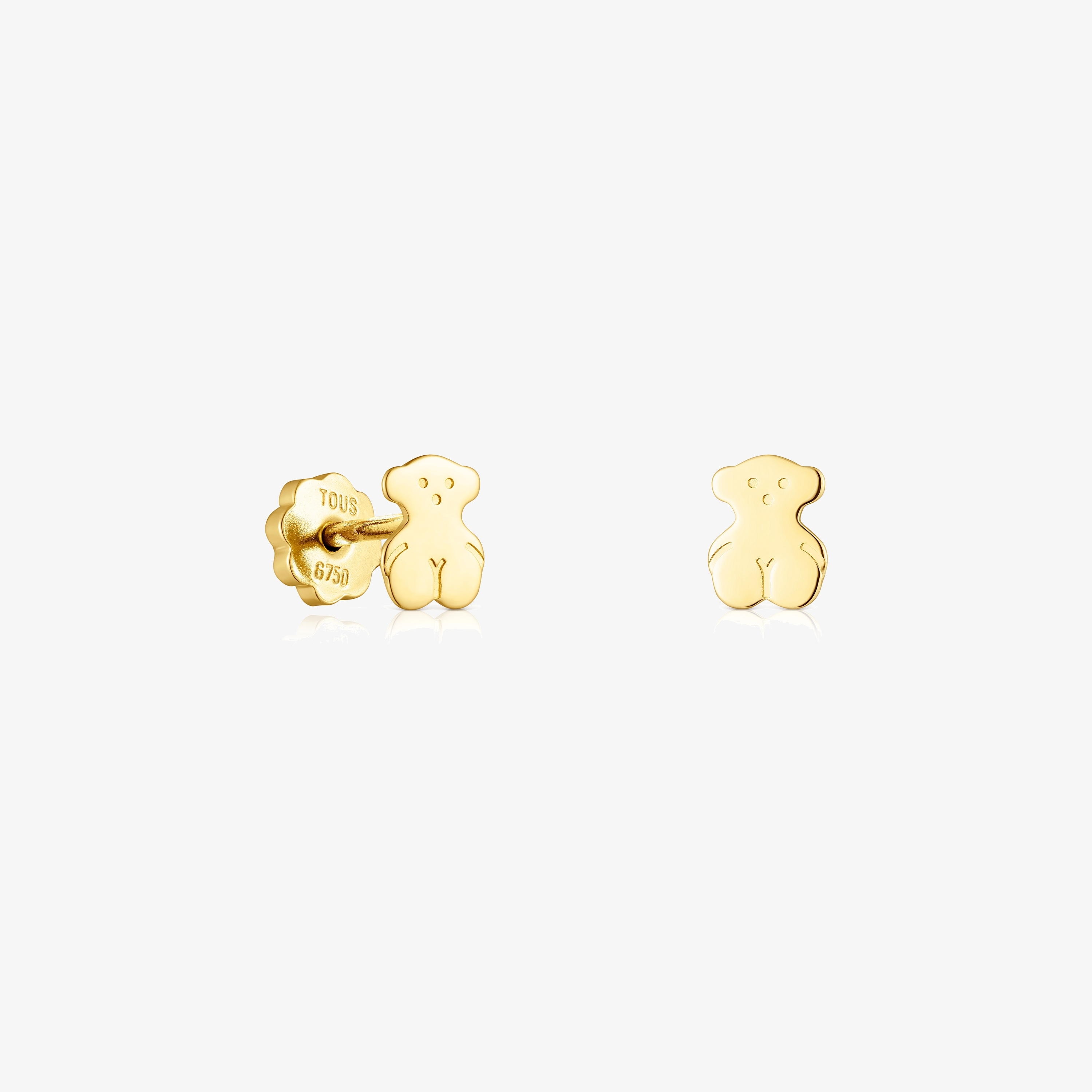 18K solid gold Baby TOUS Earrings. Screw back