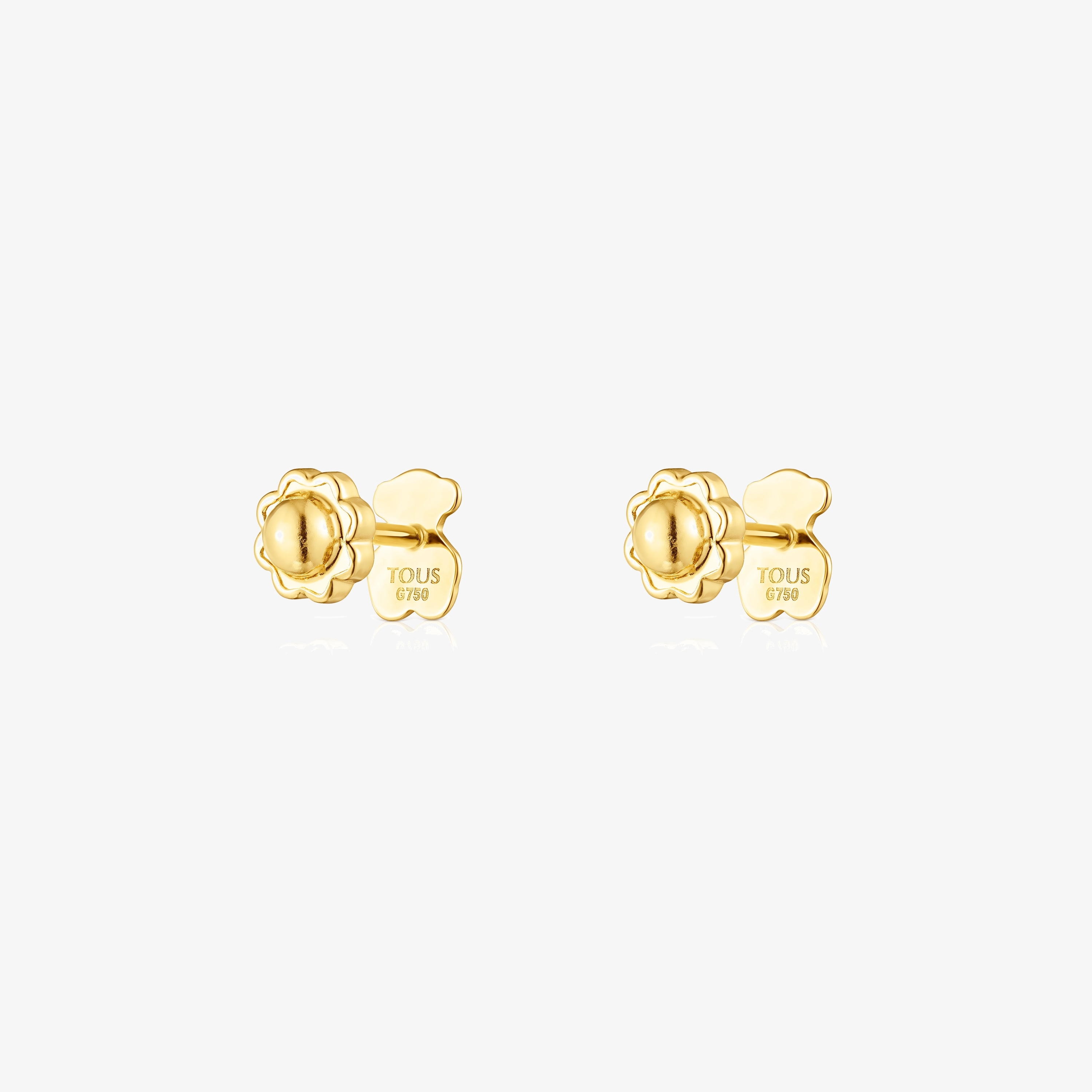 18K solid gold Baby TOUS Earrings. Screw back