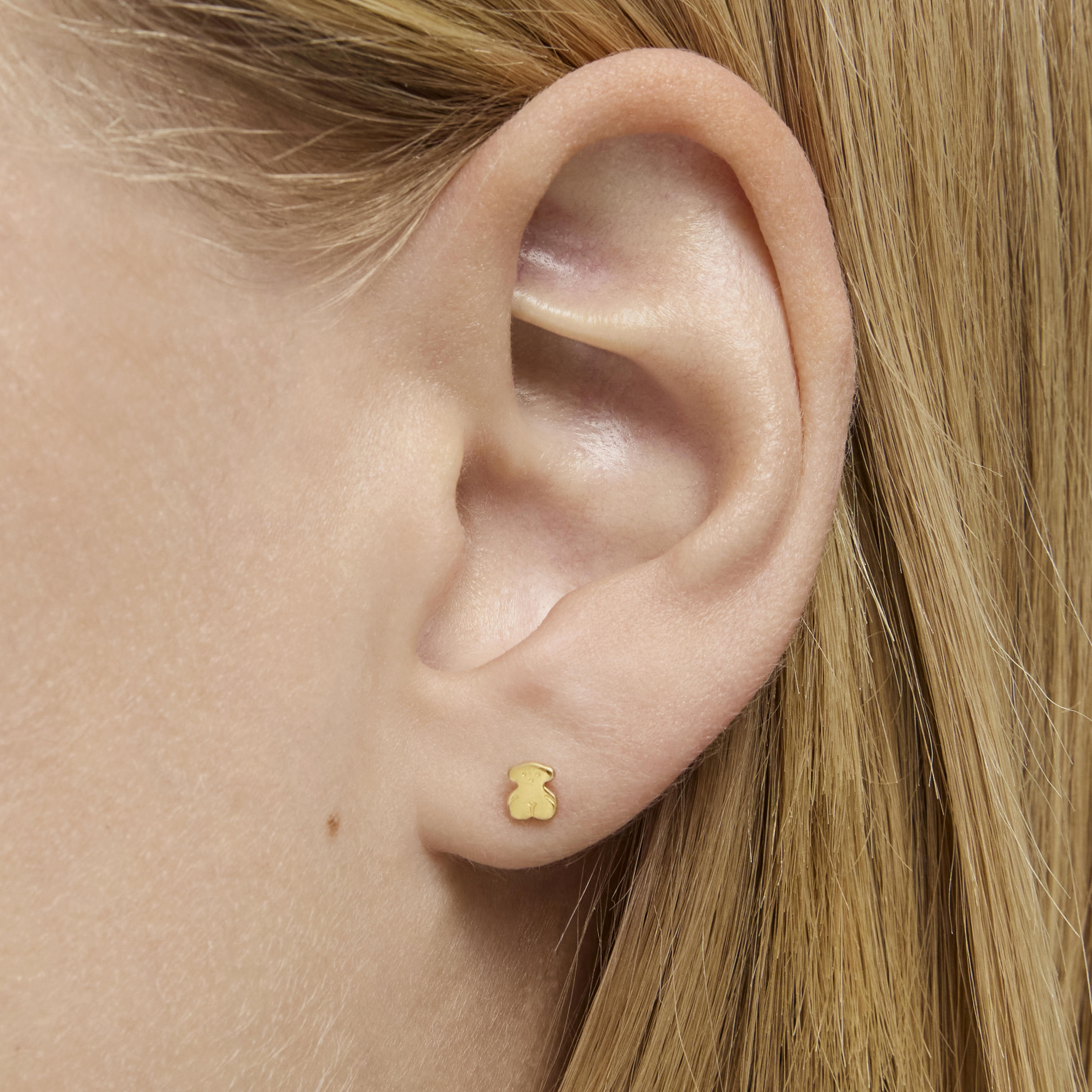 18K solid gold TOUS Baby earrings Bear motif