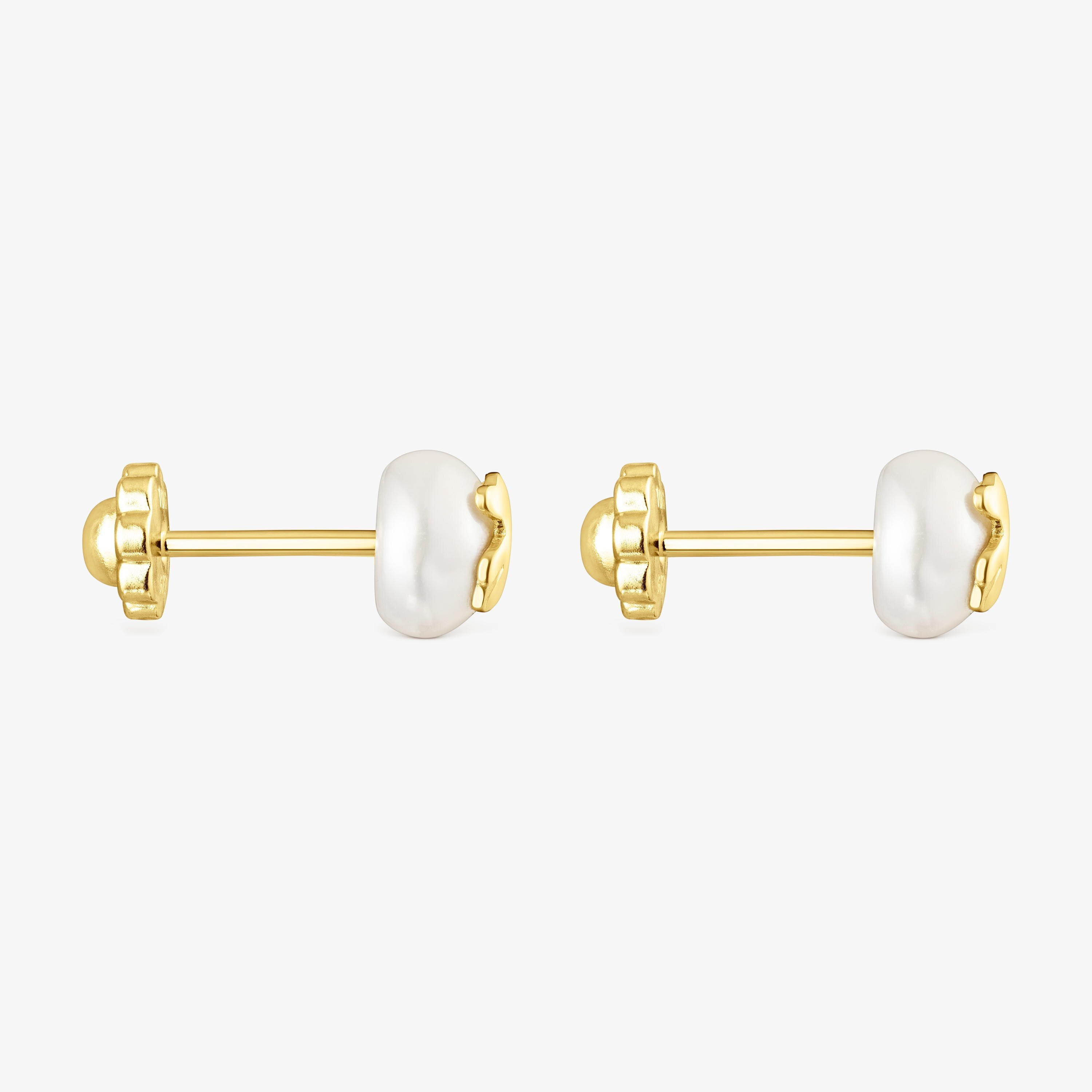 18K solid gold TOUS Bear Earrings with Pearls