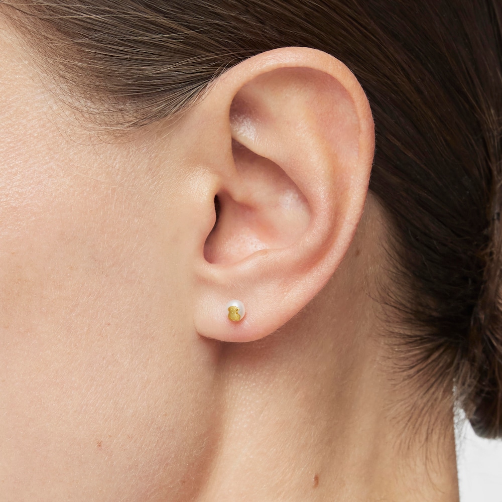 Pendientes perla motivo oso de oro Baby TOUS