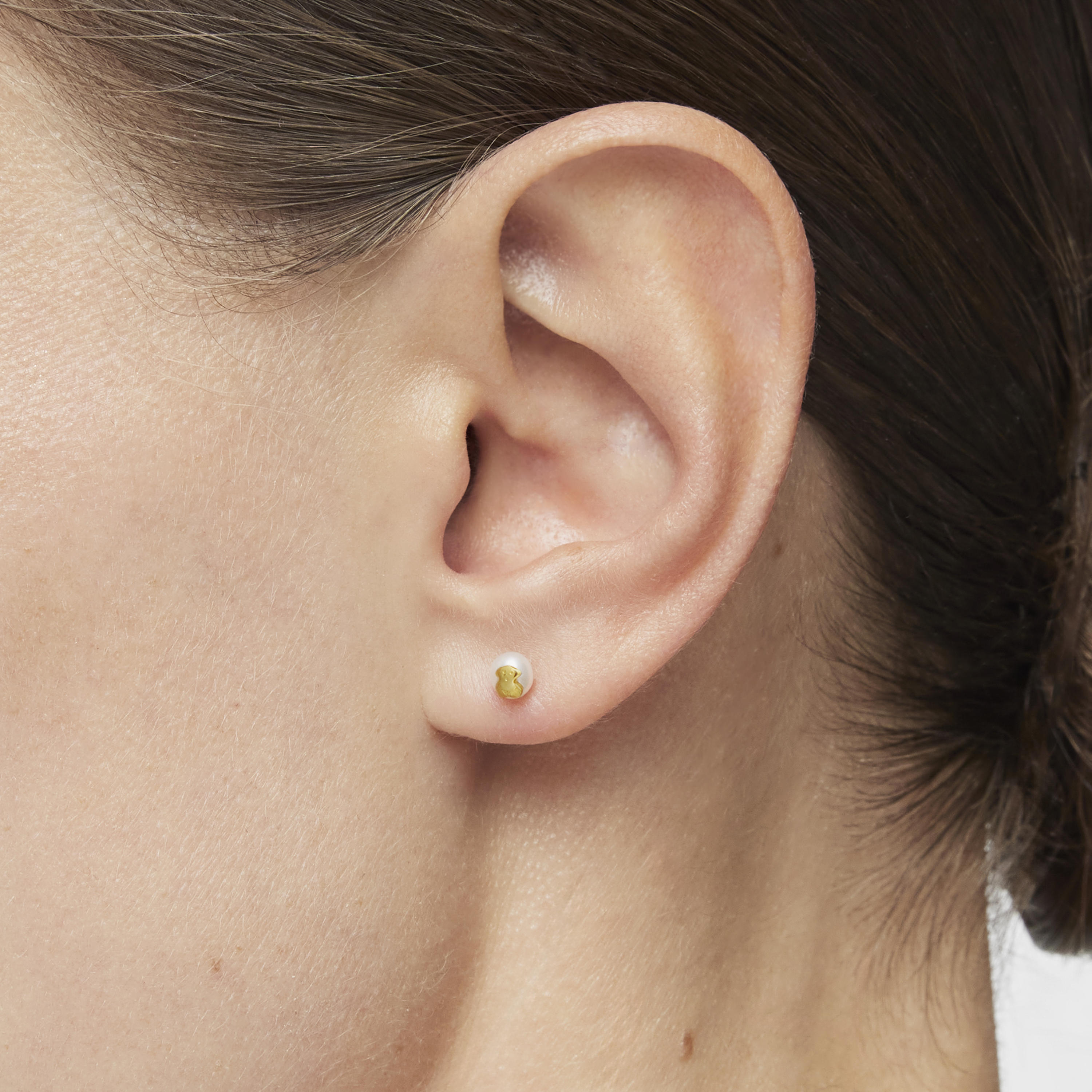 Gold Baby TOUS earrings with pearl