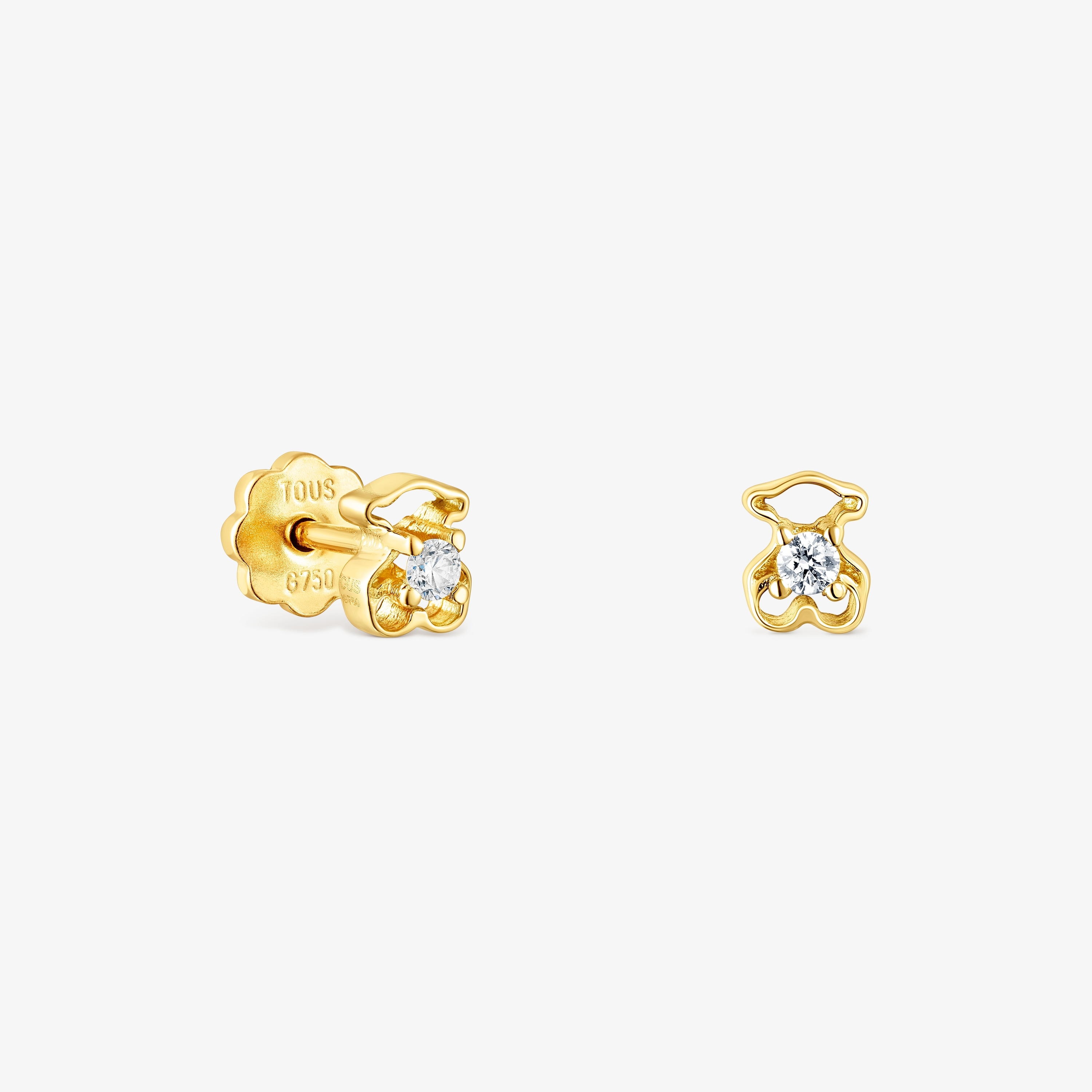 ピアス Sweet Dollsくま 18金ゴールド / 5mm | TOUS