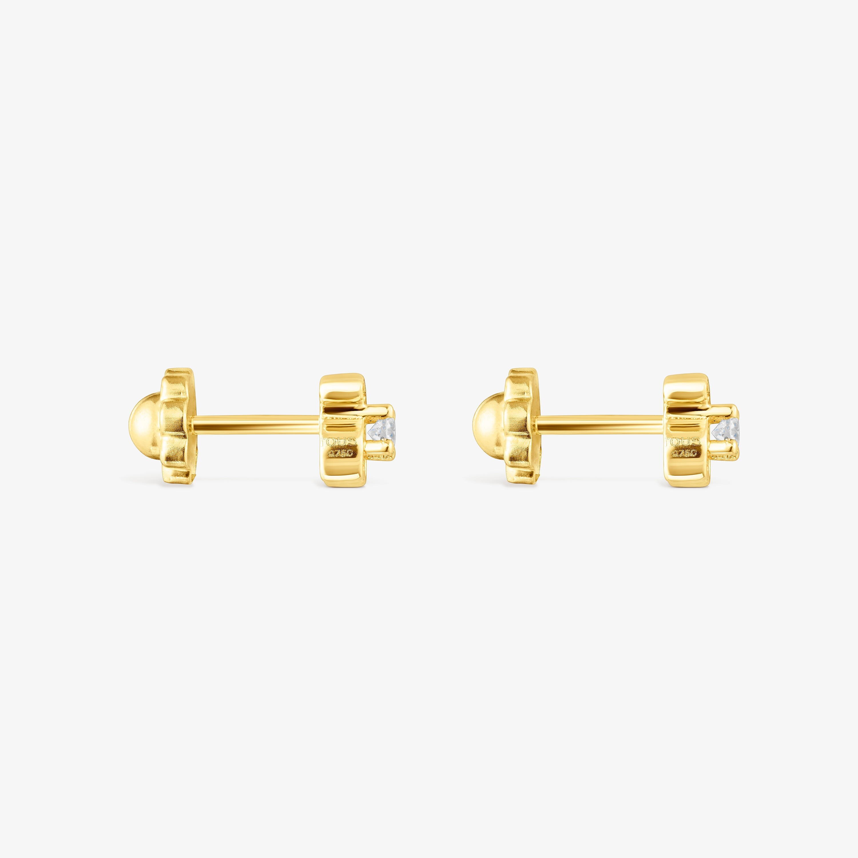 18K solid gold Baby TOUS earrings with diamonds