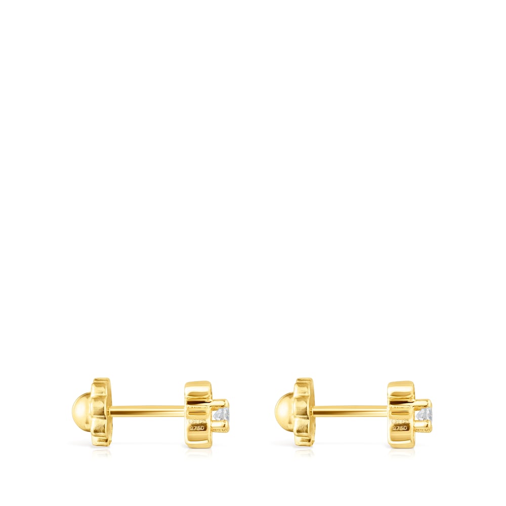 Pendientes en oro amarillo y diamante TOUS Bear image number 1