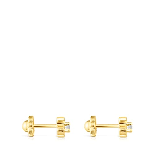 Pendientes en oro amarillo y diamante TOUS Bear