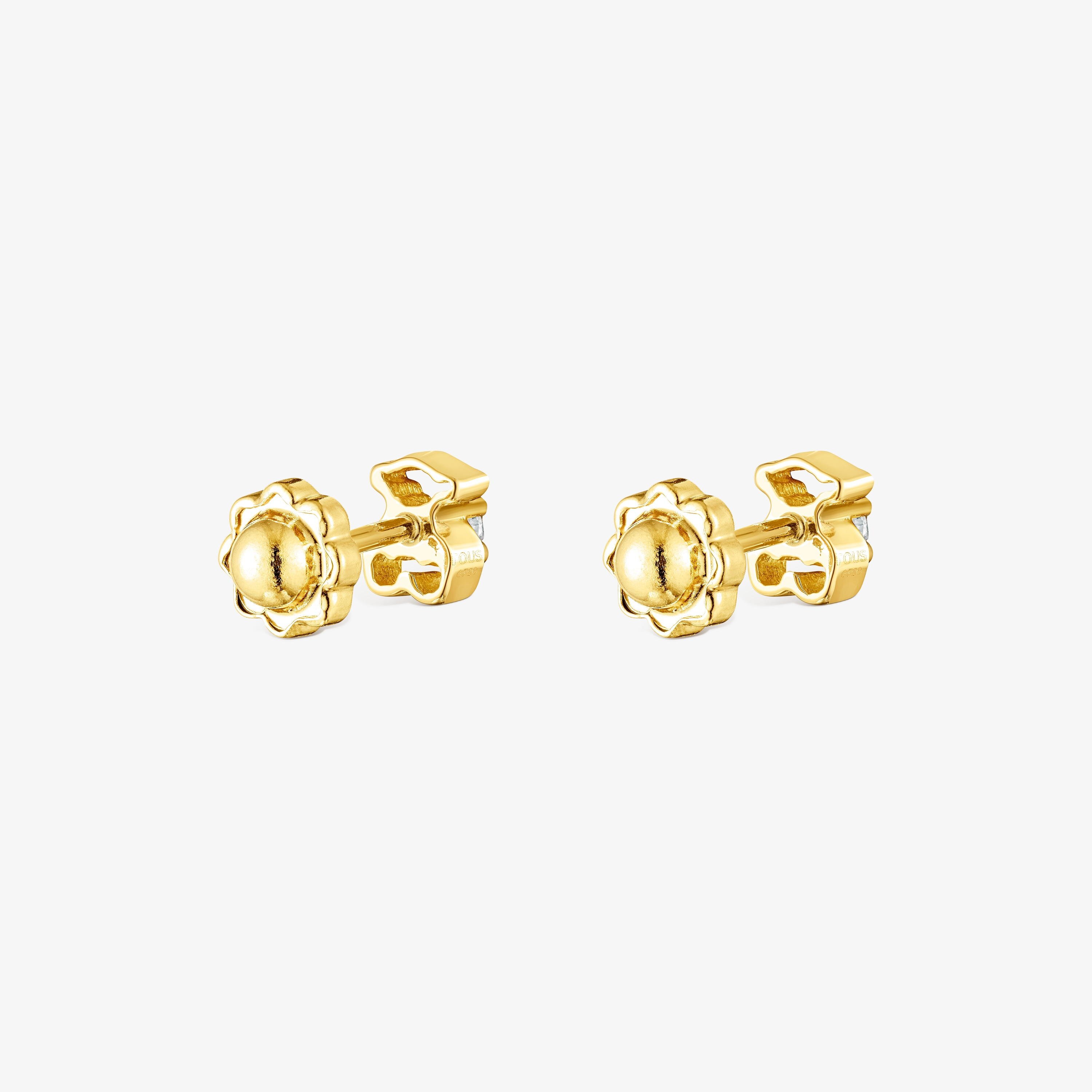 18K solid gold Baby TOUS earrings with diamonds