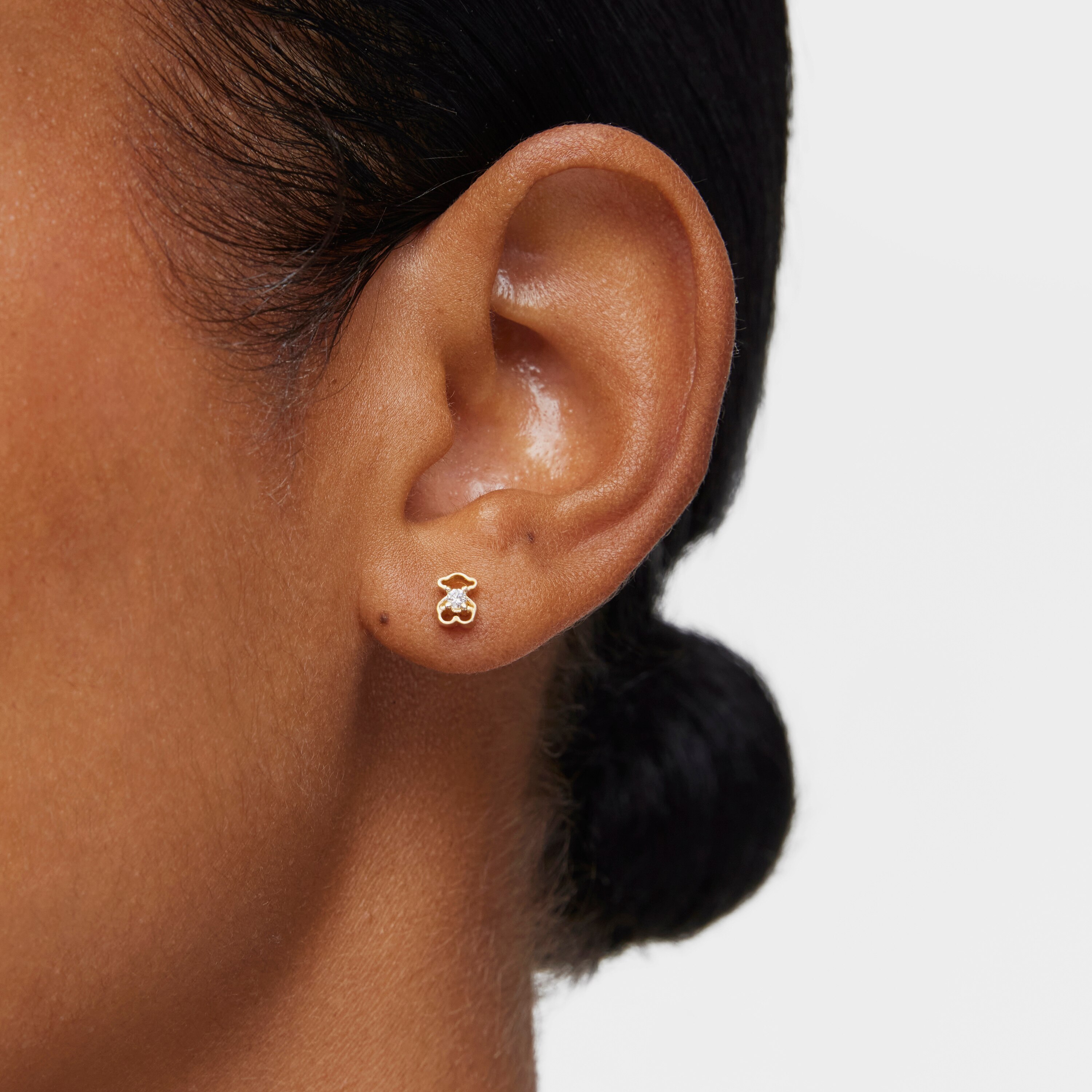 18K solid gold Baby TOUS earrings with diamonds