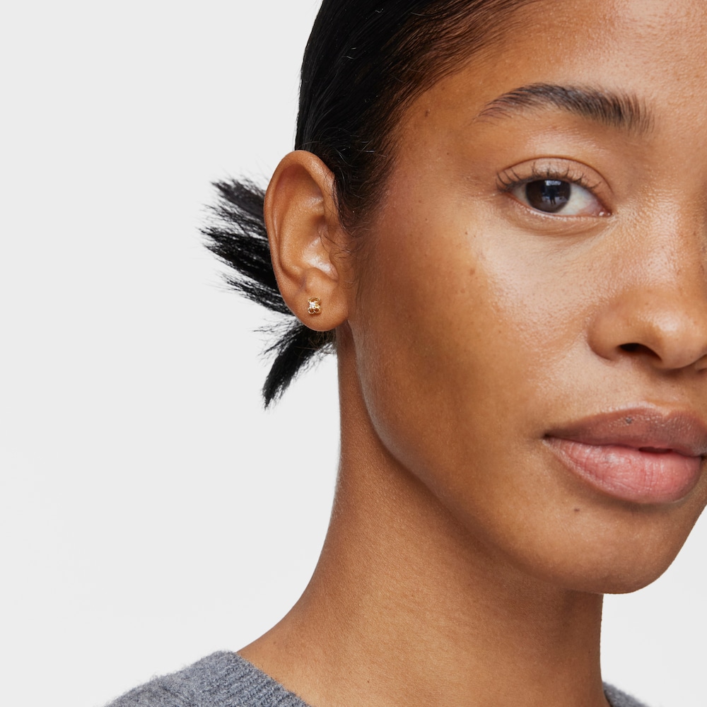 Złote kolczyki Tous Bear z diamentami