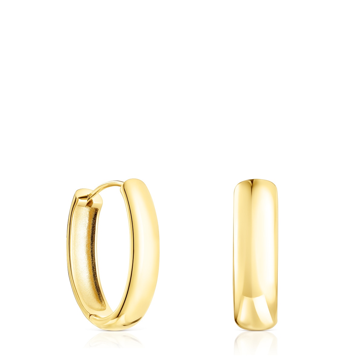 Tous - Pendientes Oval Con Baño De Oro 18 Kt Sobre Plata Tous Basics - Dorado