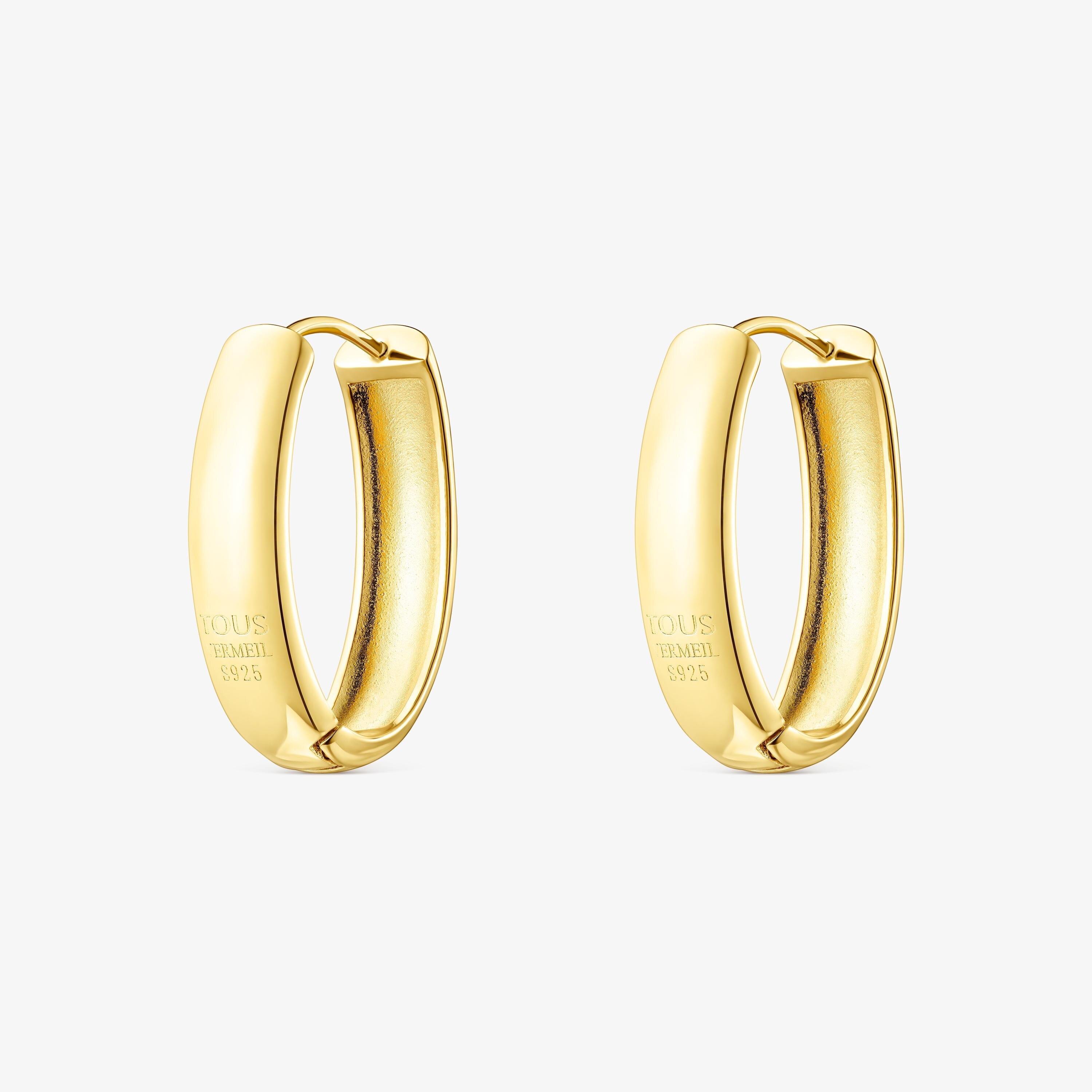 Oval 18K gold vermeil TOUS Basics Earrings