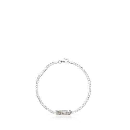Silver TOUS Papa Bracelet with Tourmalinated quartz
