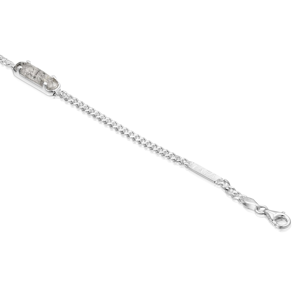 Silver TOUS Papa Bracelet with Tourmalinated quartz
