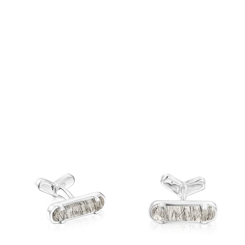 Gemelos de plata y cuarzo turmalinado TOUS Papa