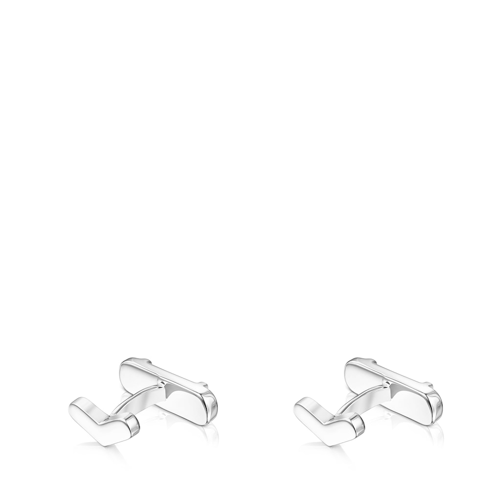 Silver TOUS Papa Cufflinks with Tourmalinated quartz