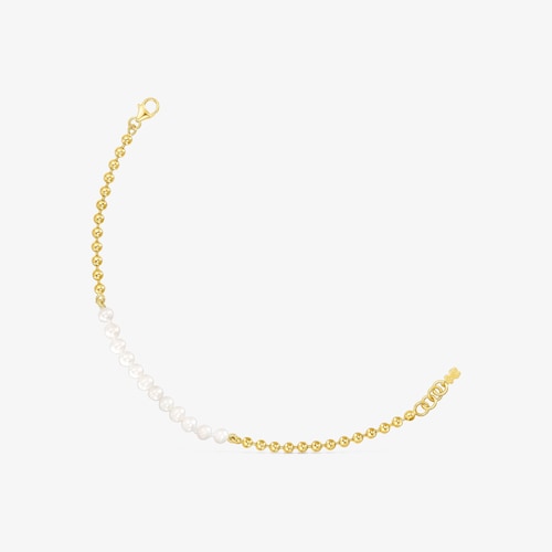 Armband Gloss aus Vermeil-Silber mit Perlen