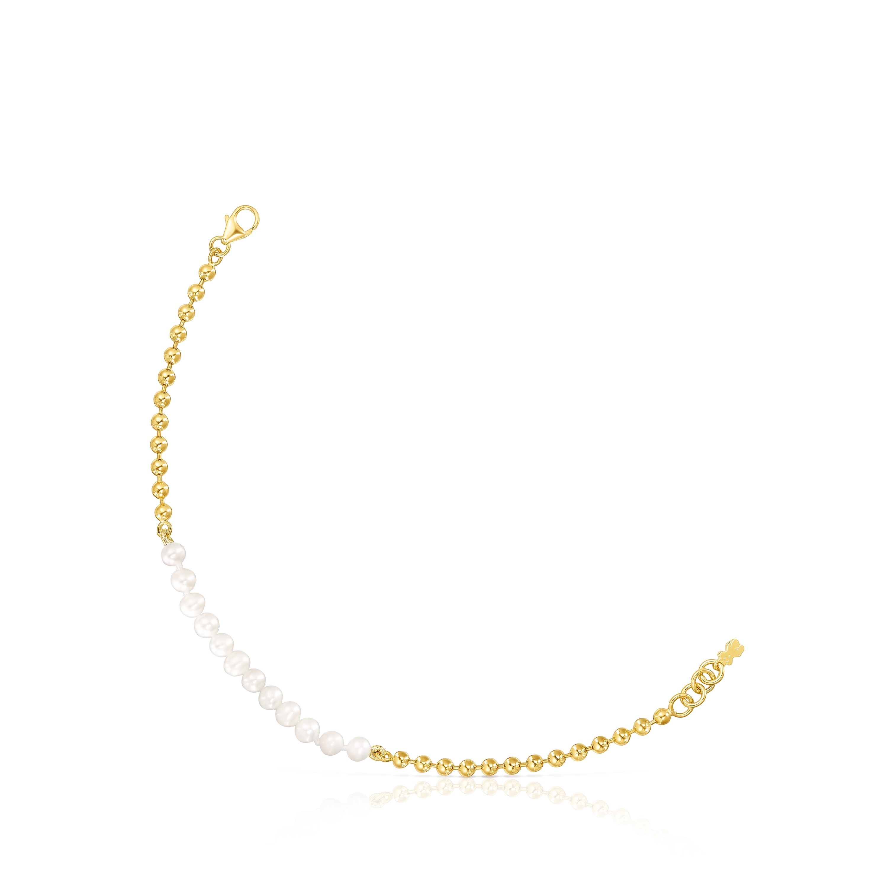 Silver Vermeil Gloss Bracelet with Pearls