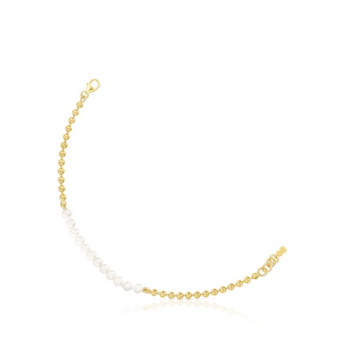 Silver Vermeil Gloss Bracelet with Pearls