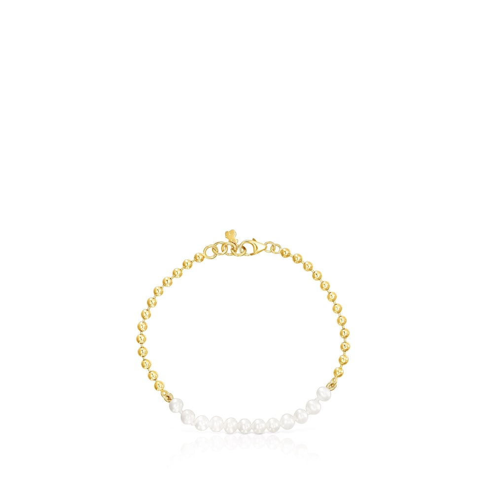 Silver Vermeil Gloss Bracelet with Pearls