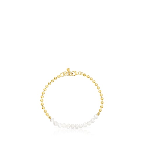 Silver Vermeil Gloss Bracelet with Pearls