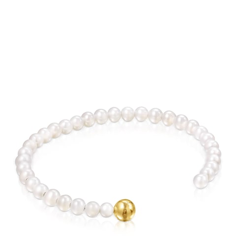 Silver vermeil Gloss Bracelet with pearls