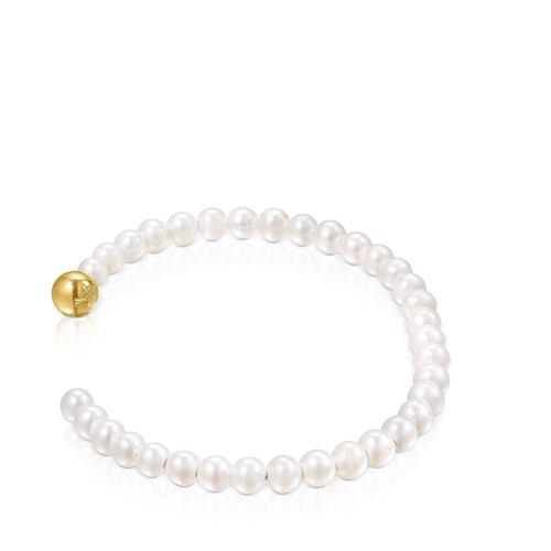 Silver vermeil Gloss Bracelet with pearls