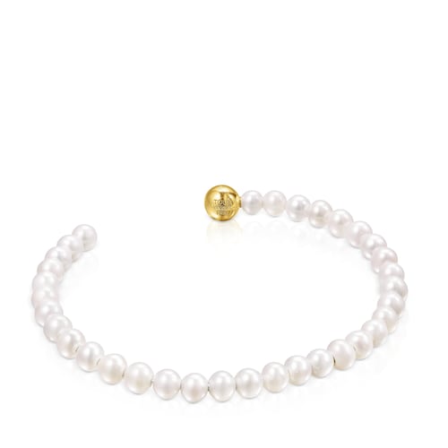Silver vermeil Gloss Bracelet with pearls