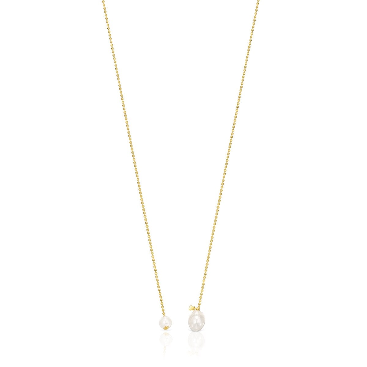 Offene Halskette Gloss Aus Vermeil-Silber Mit Perlen