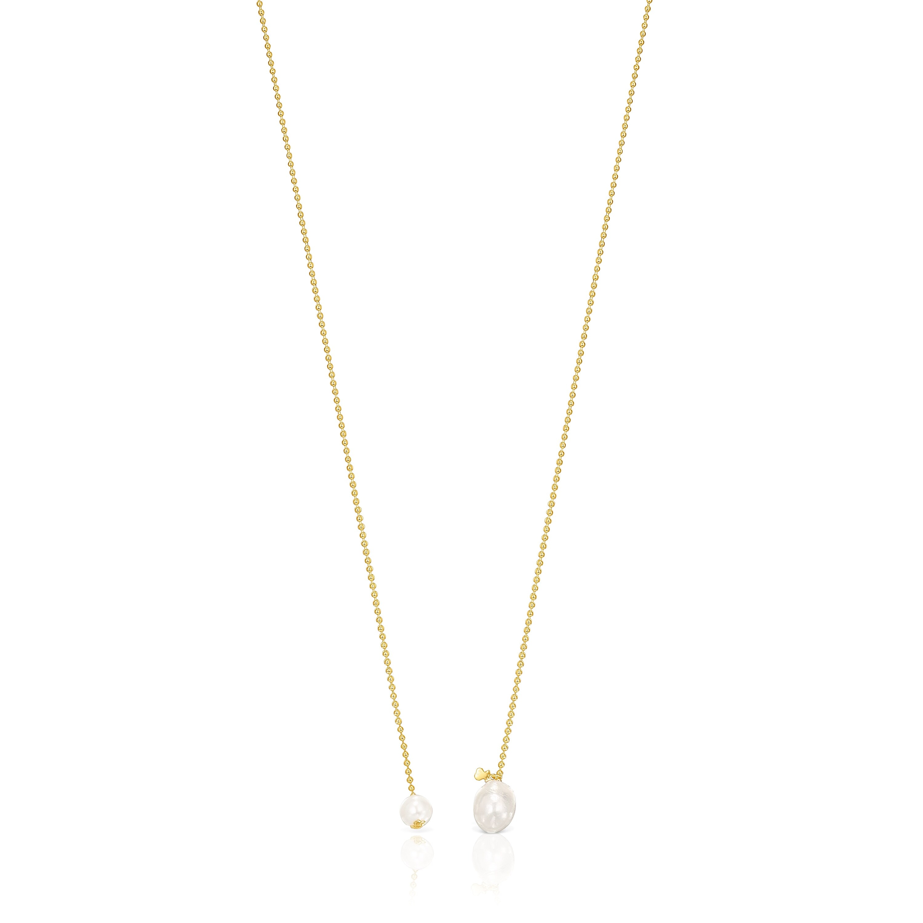 Silver Vermeil Gloss open Necklace with Pearls