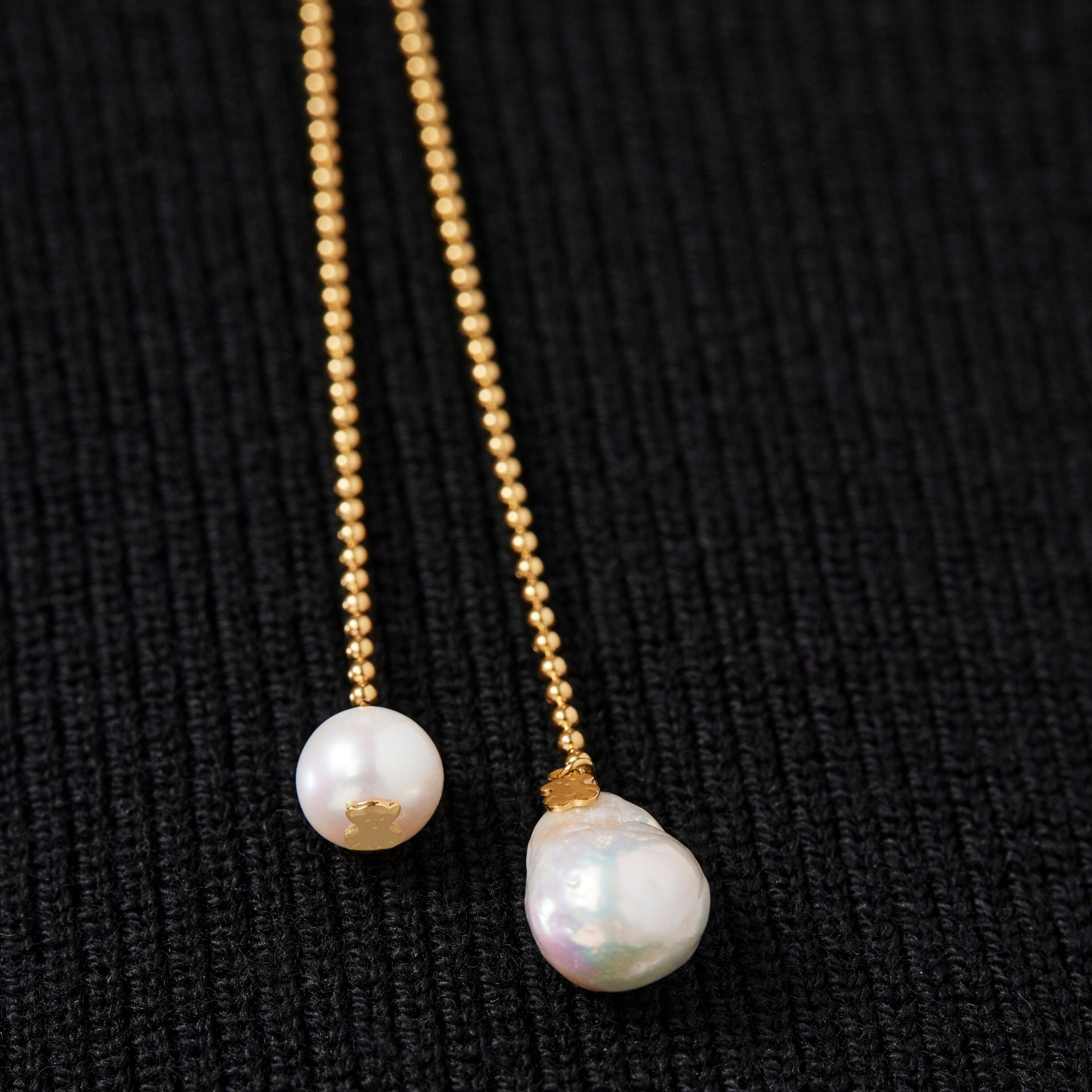 Silver Vermeil Gloss open Necklace with Pearls