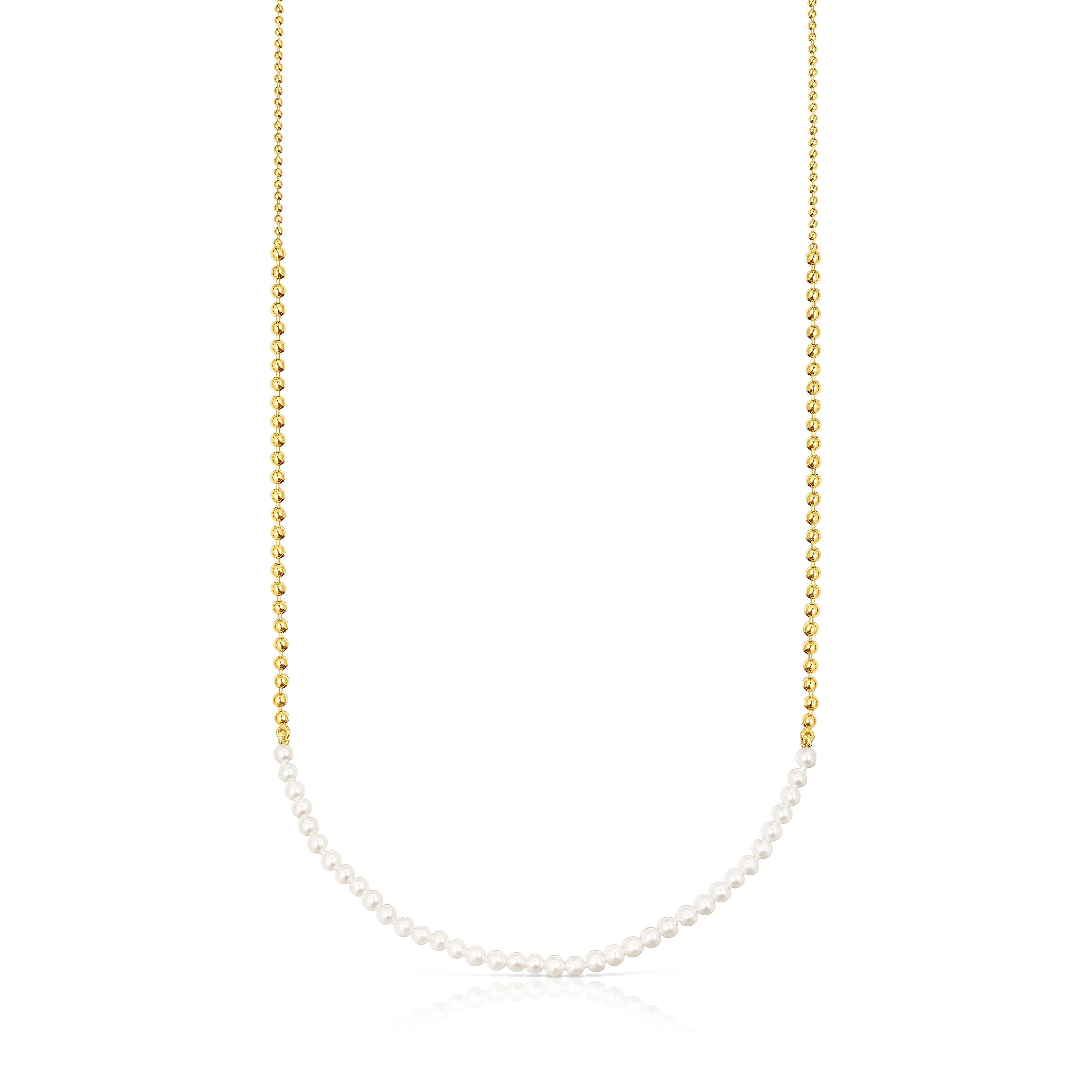 Silver Vermeil Gloss Choker with Pearls