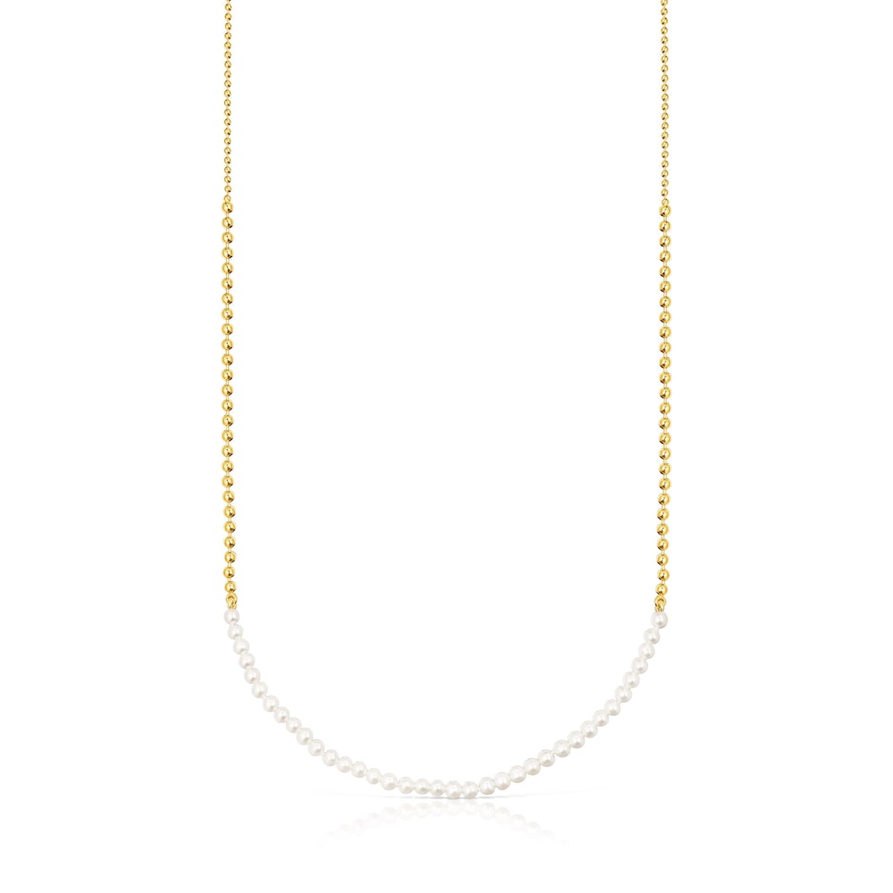 Silver Vermeil Gloss Choker with Pearls